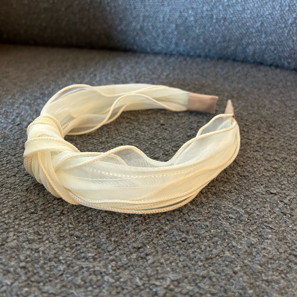 Cream/White Knotted Boho Headband - Etsy